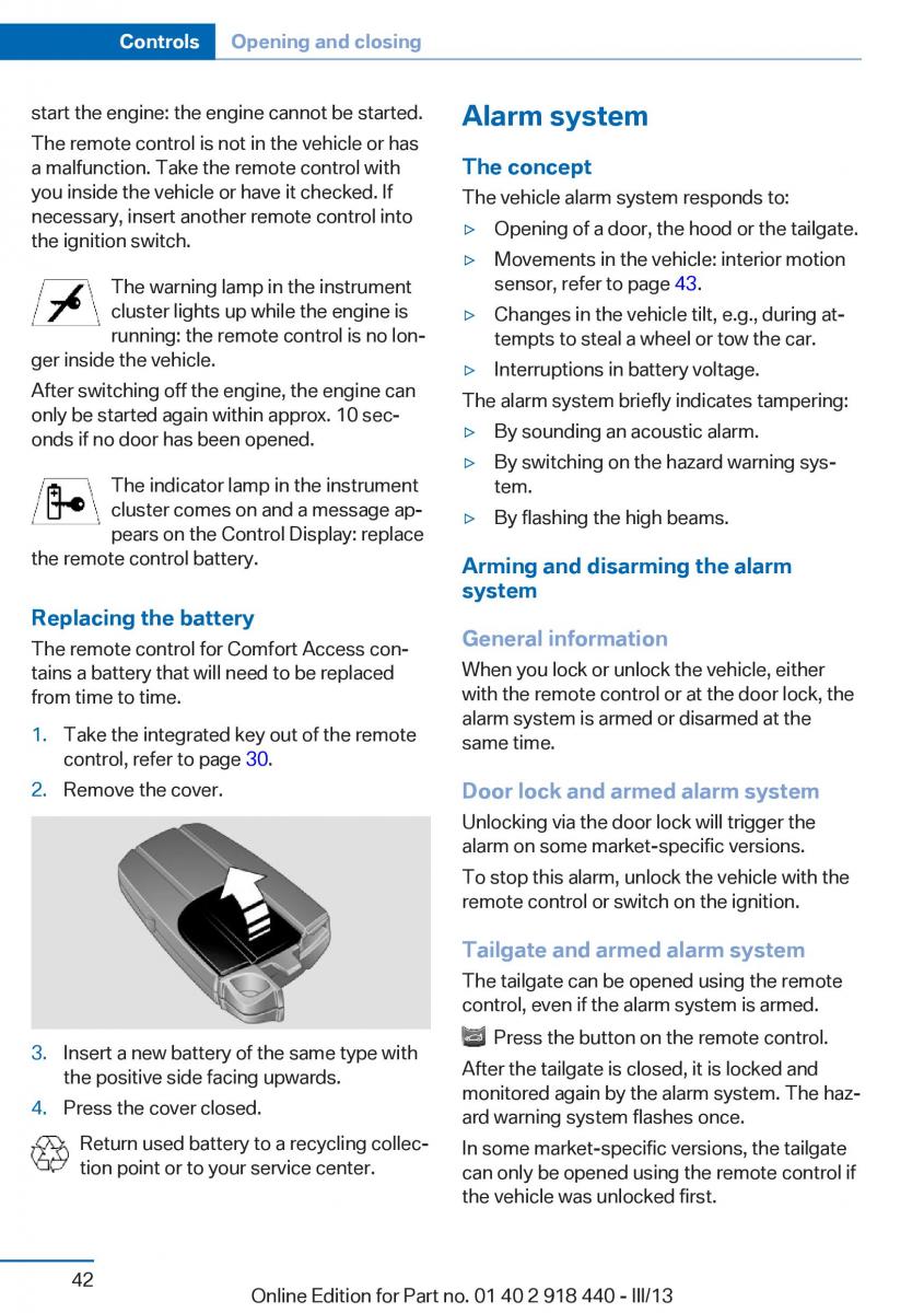 BMW X5 X6 F15 F16 owners manual / page 42