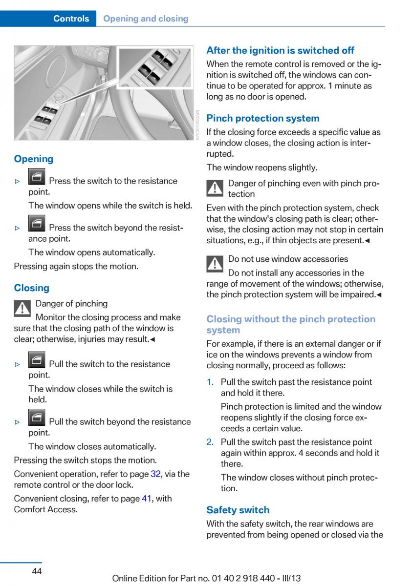 BMW X5 X6 F15 F16 owners manual / page 44