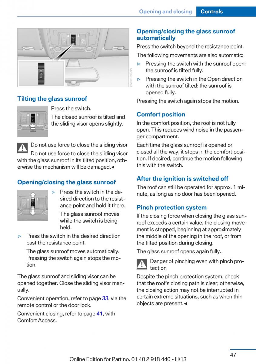 BMW X5 X6 F15 F16 owners manual / page 47