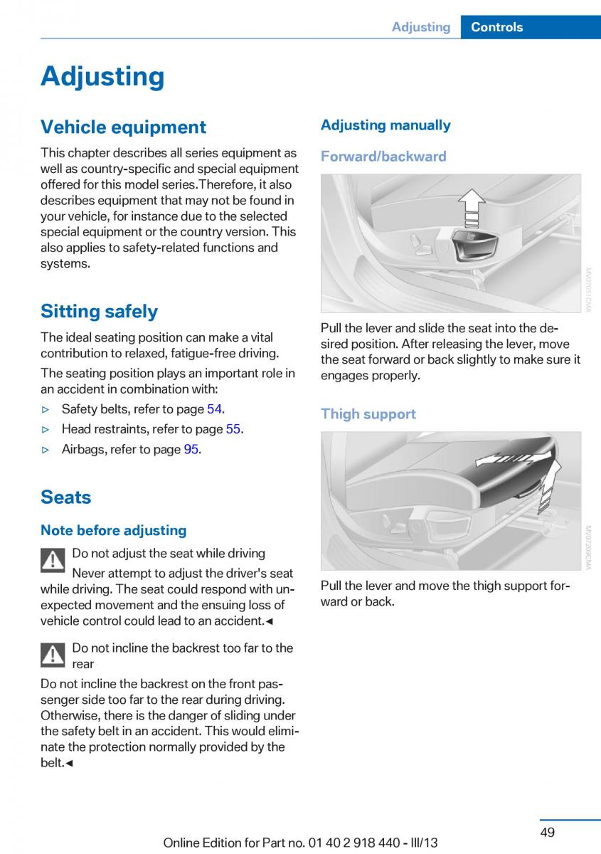 BMW X5 X6 F15 F16 owners manual / page 49