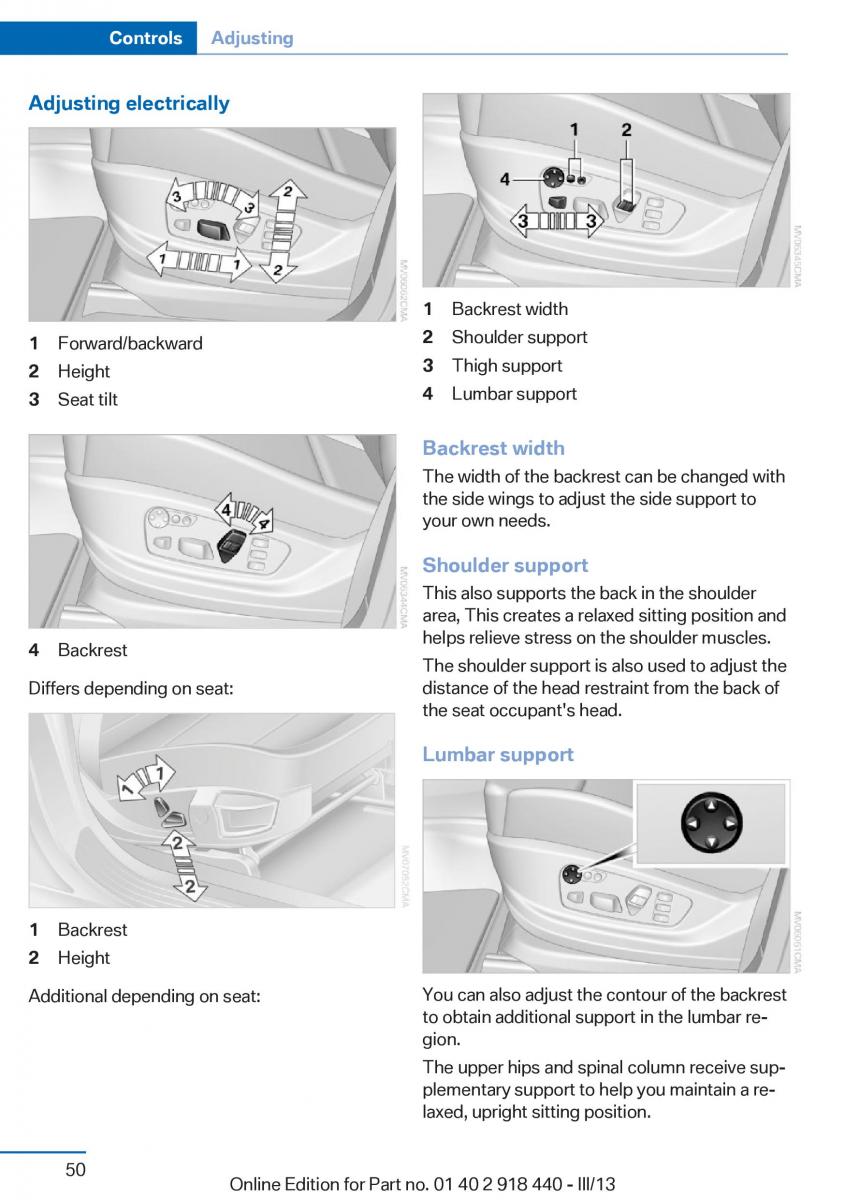 BMW X5 X6 F15 F16 owners manual / page 50