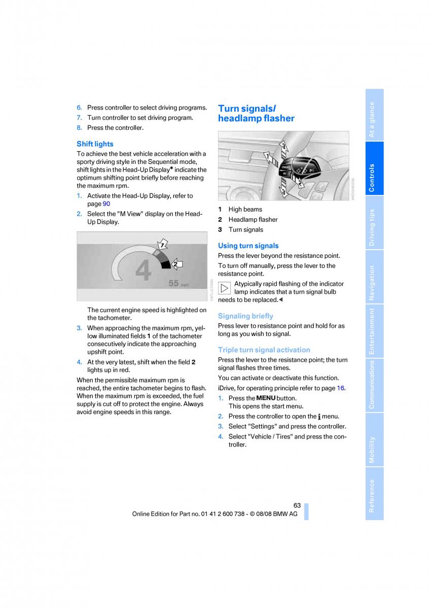 BMW M5 E60 M Power owners manual / page 65