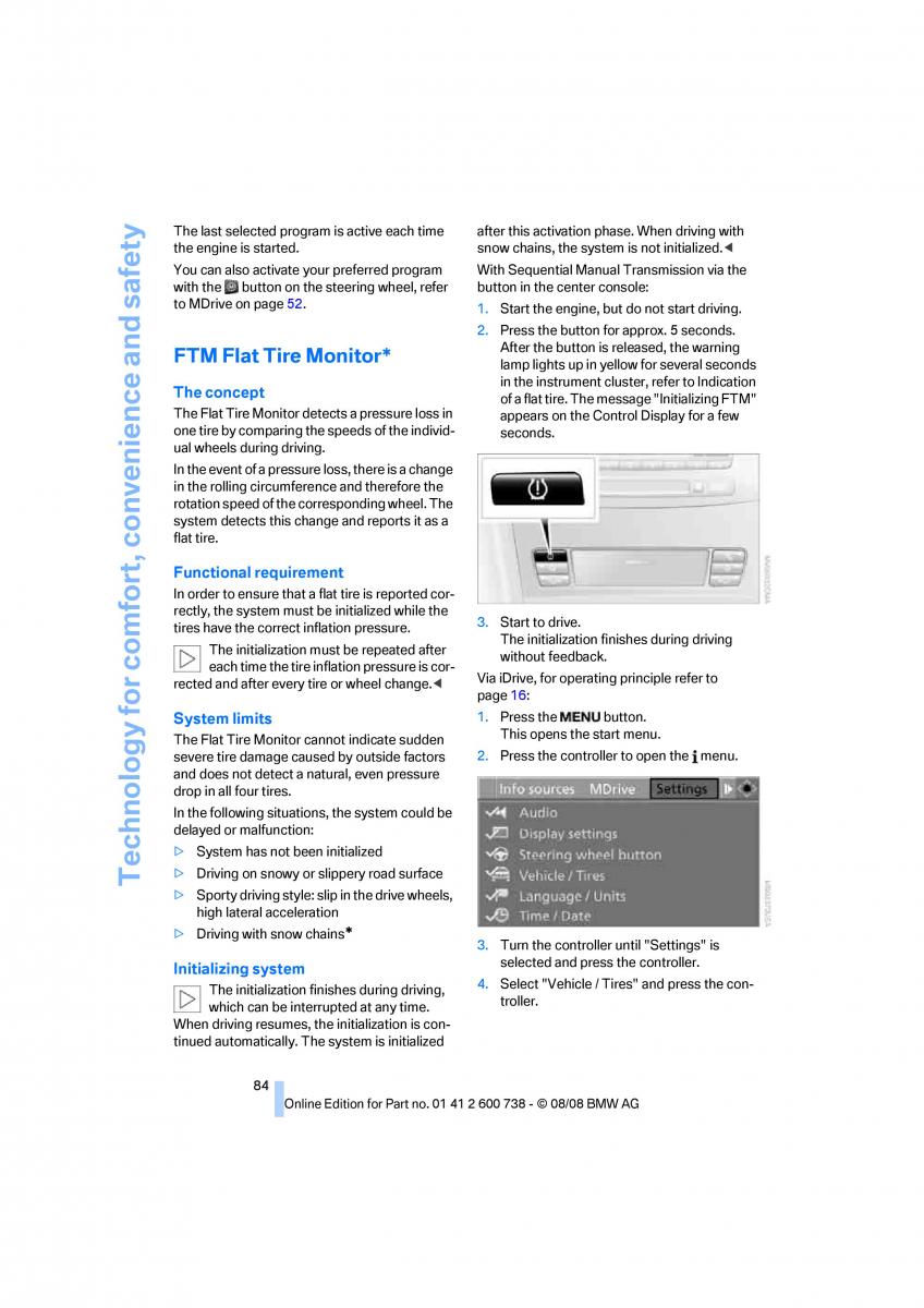 BMW M5 E60 M Power owners manual / page 86