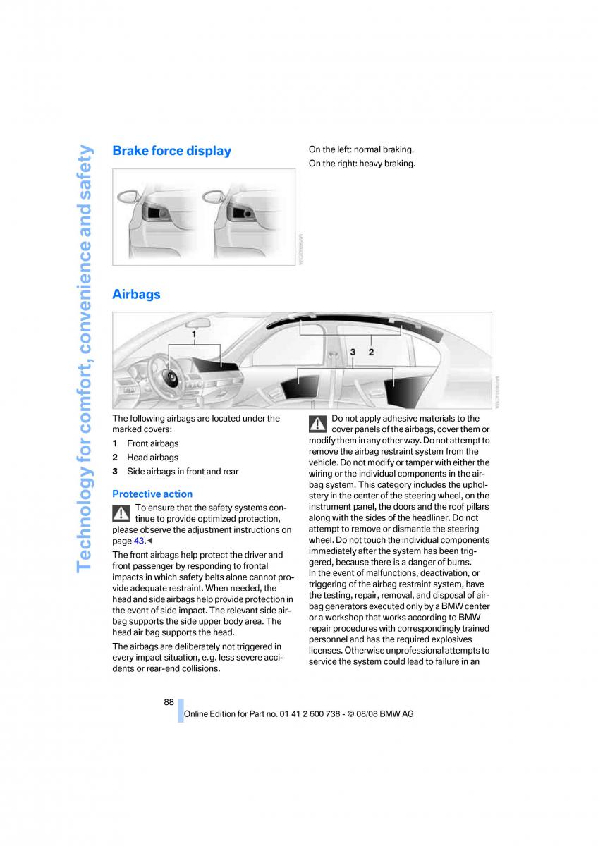 BMW M5 E60 M Power owners manual / page 90