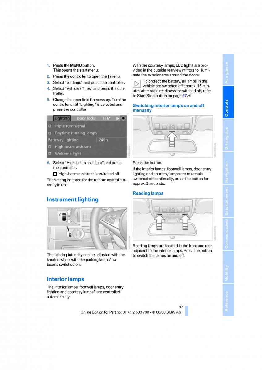 BMW M5 E60 M Power owners manual / page 99