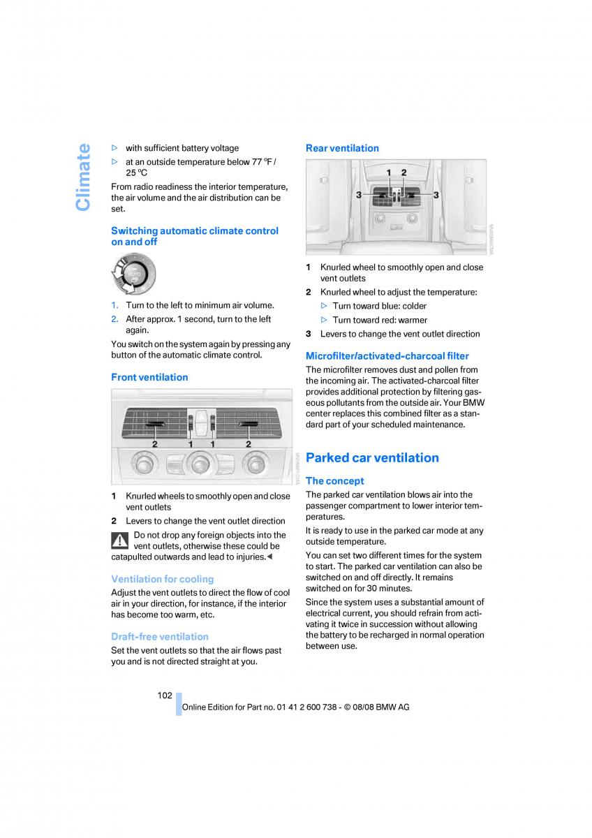 BMW M5 E60 M Power owners manual / page 104