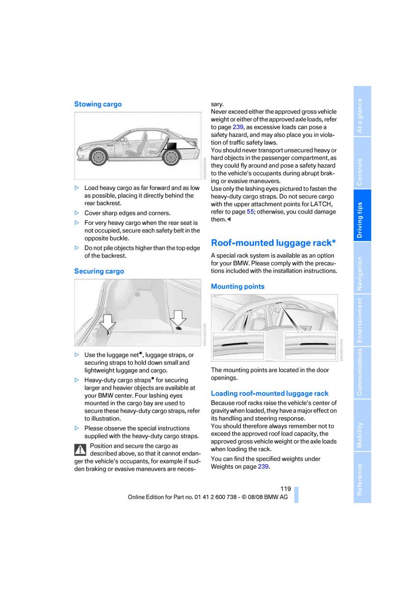 BMW M5 E60 M Power owners manual / page 121