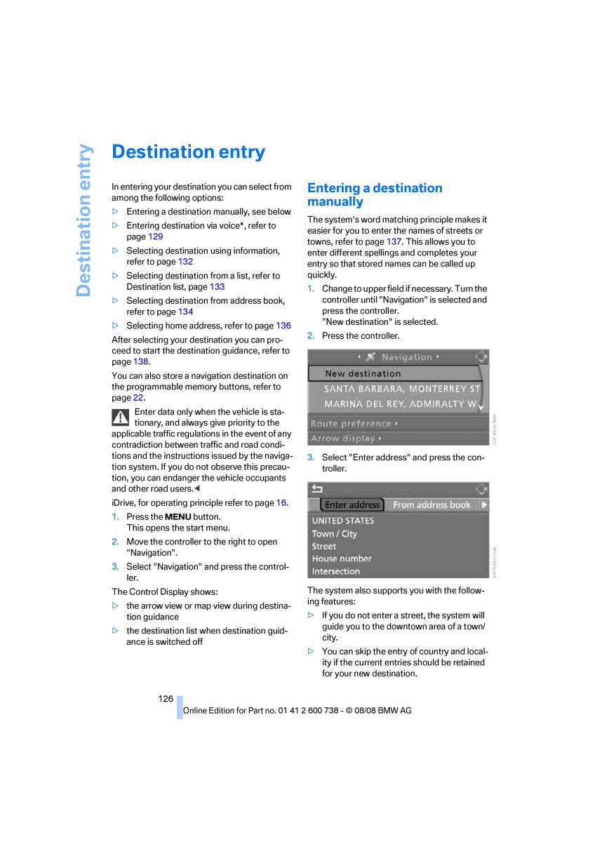 BMW M5 E60 M Power owners manual / page 128