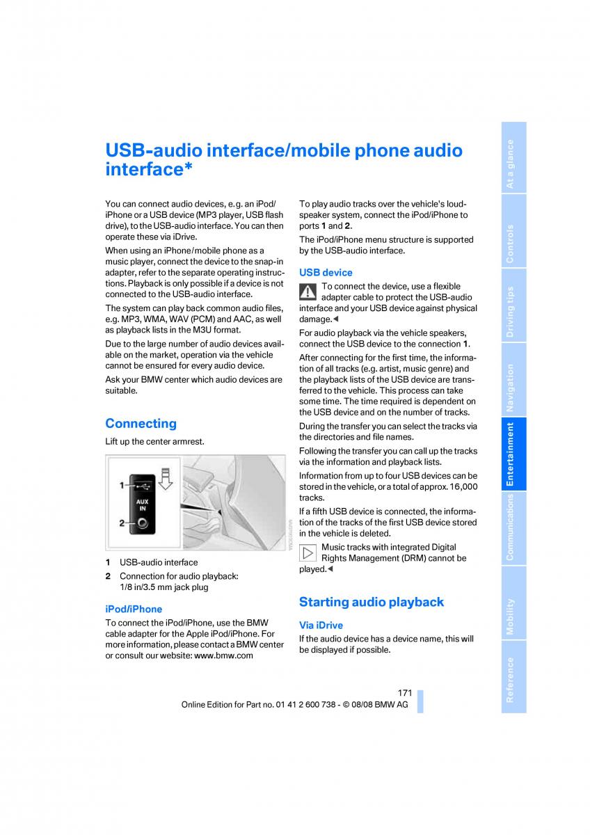 BMW M5 E60 M Power owners manual / page 173