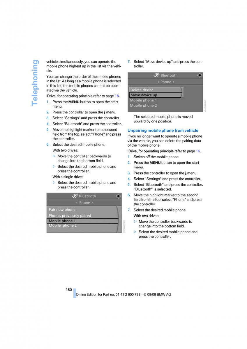 BMW M5 E60 M Power owners manual / page 182