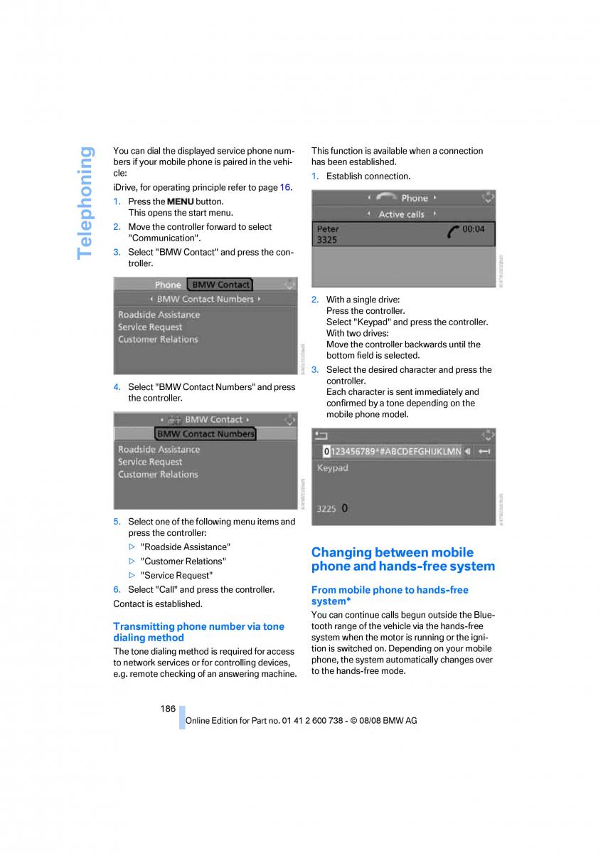 BMW M5 E60 M Power owners manual / page 188