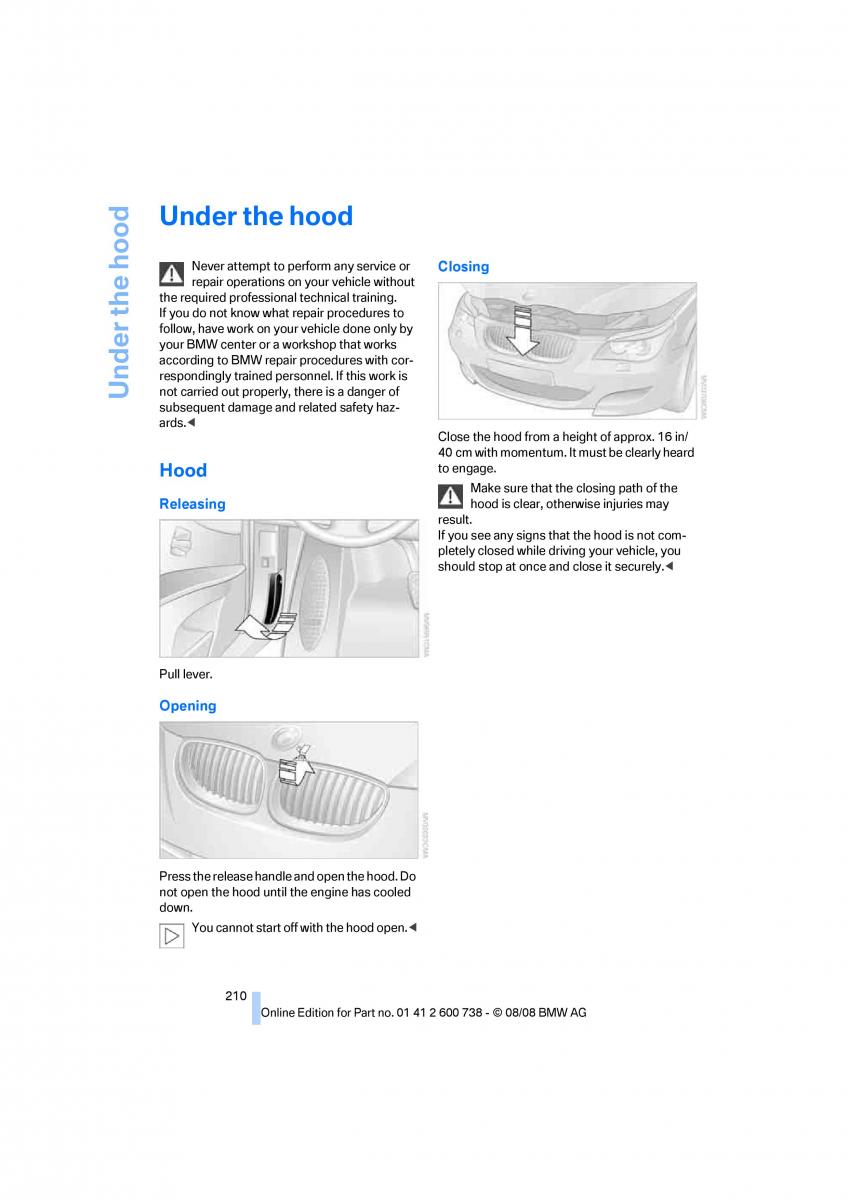 BMW M5 E60 M Power owners manual / page 212