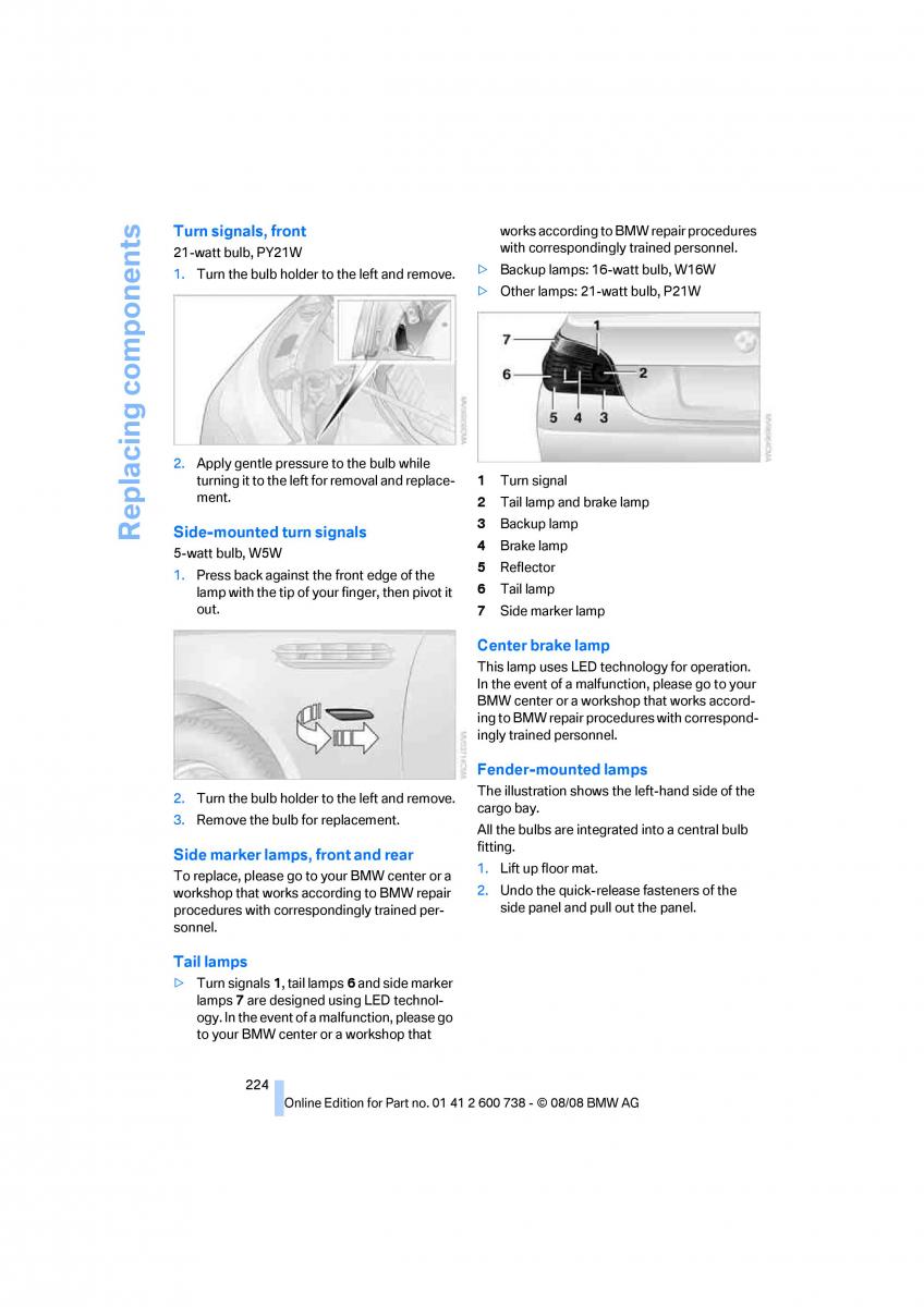 BMW M5 E60 M Power owners manual / page 226