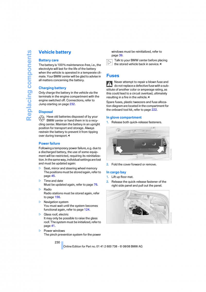 BMW M5 E60 M Power owners manual / page 232