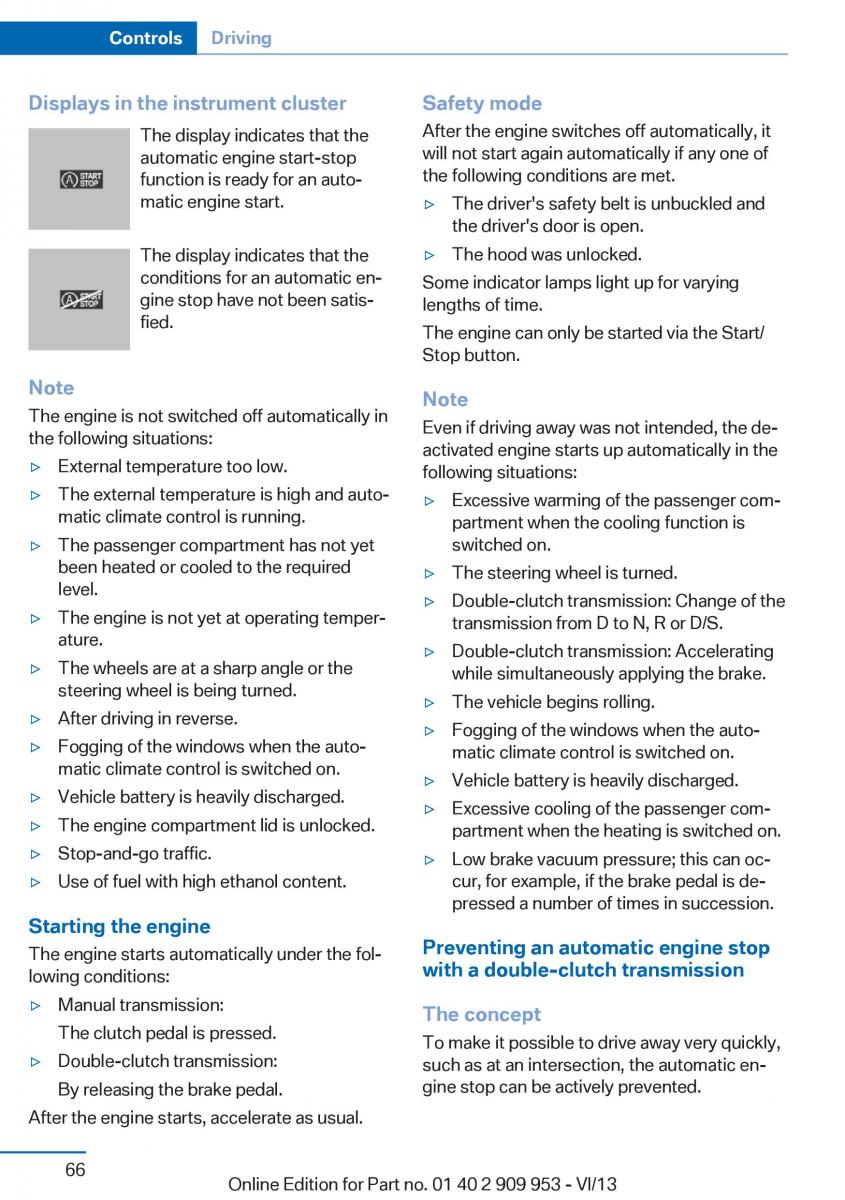 BMW M5 F10 M Power owners manual / page 66