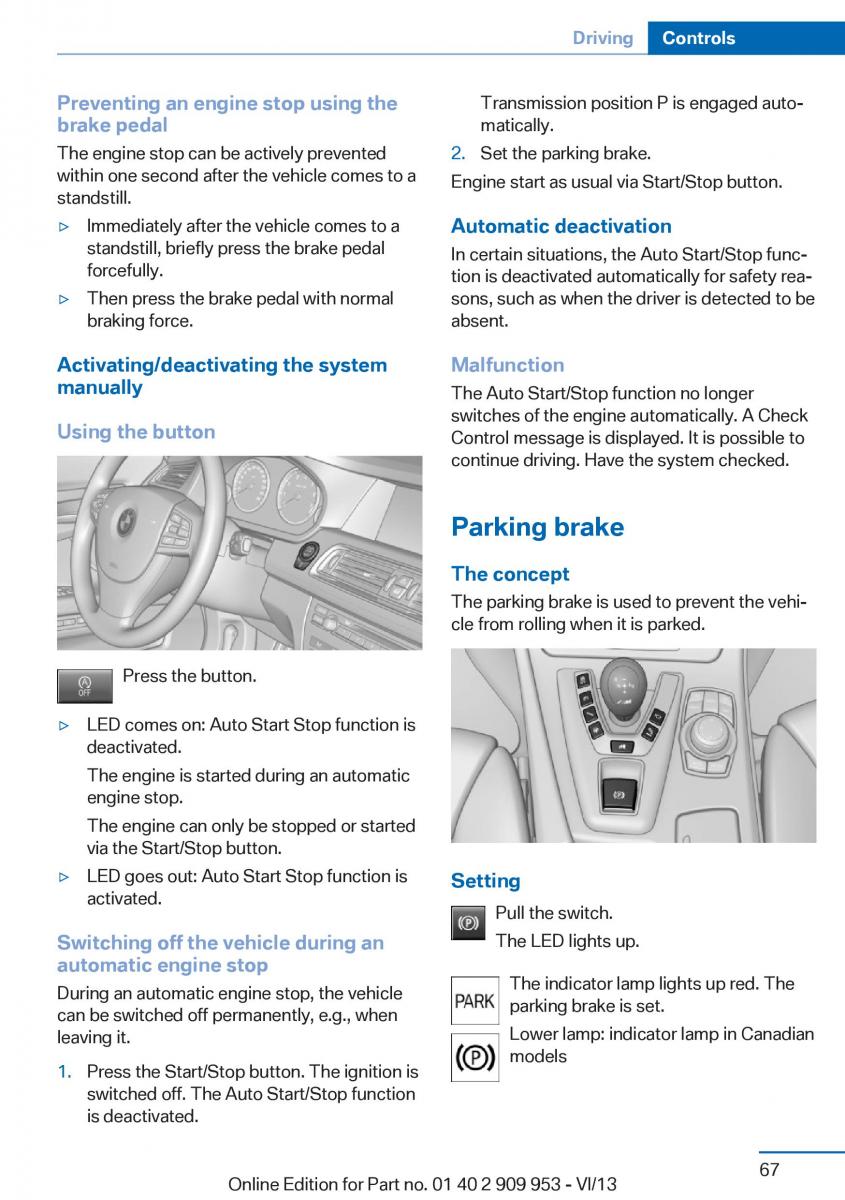 BMW M5 F10 M Power owners manual / page 67