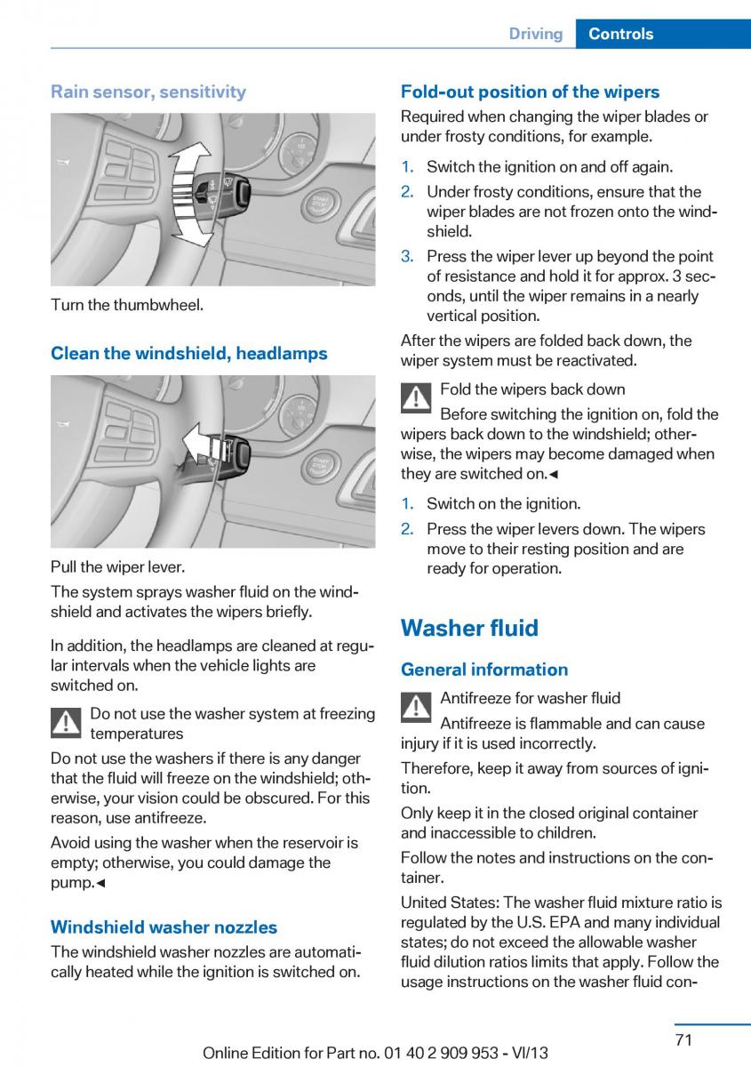 BMW M5 F10 M Power owners manual / page 71