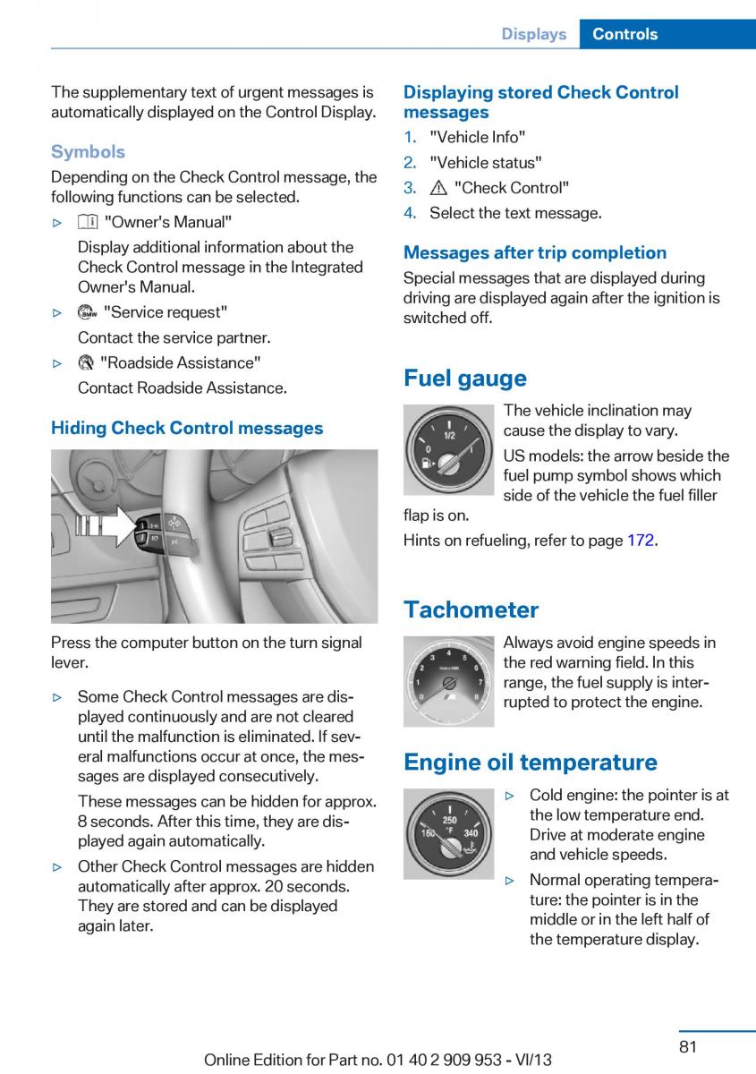 BMW M5 F10 M Power owners manual / page 81