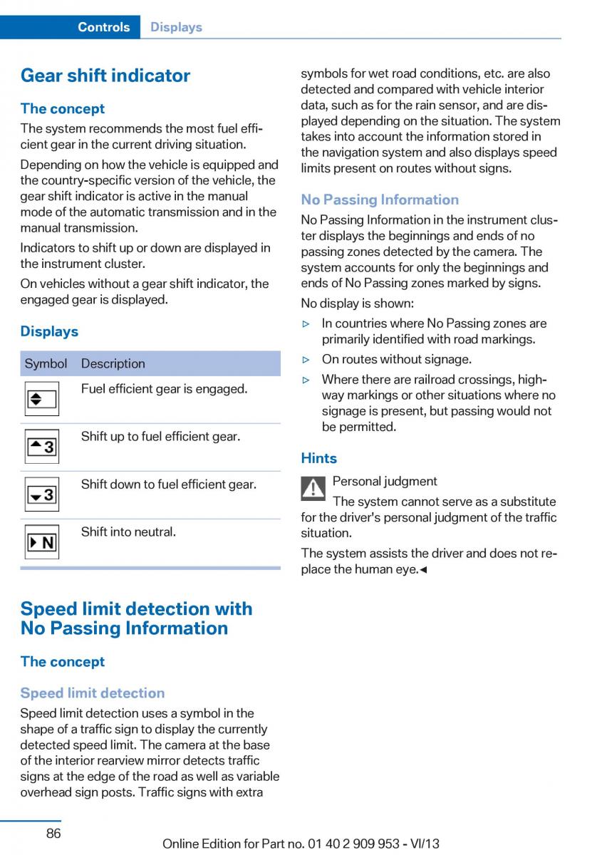 BMW M5 F10 M Power owners manual / page 86