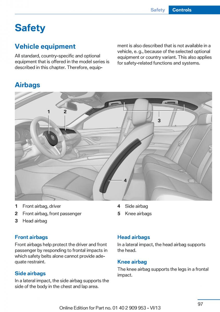 BMW M5 F10 M Power owners manual / page 97