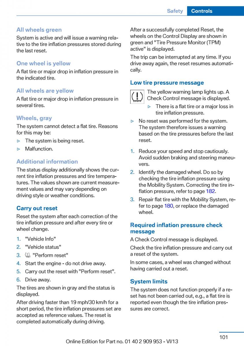 BMW M5 F10 M Power owners manual / page 101