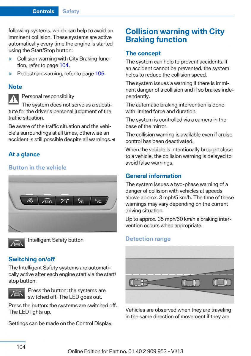 BMW M5 F10 M Power owners manual / page 104