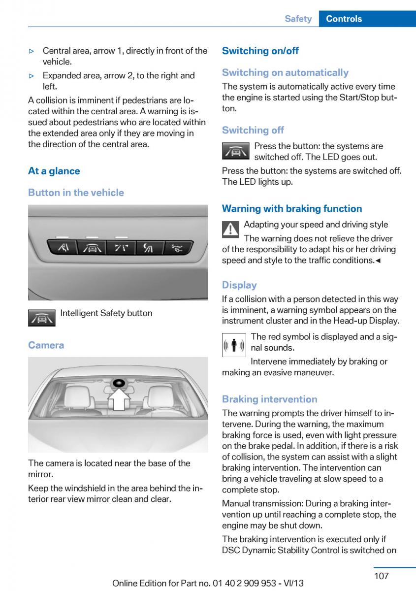 BMW M5 F10 M Power owners manual / page 107