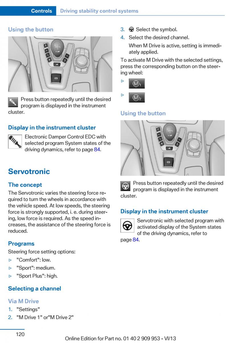 BMW M5 F10 M Power owners manual / page 120