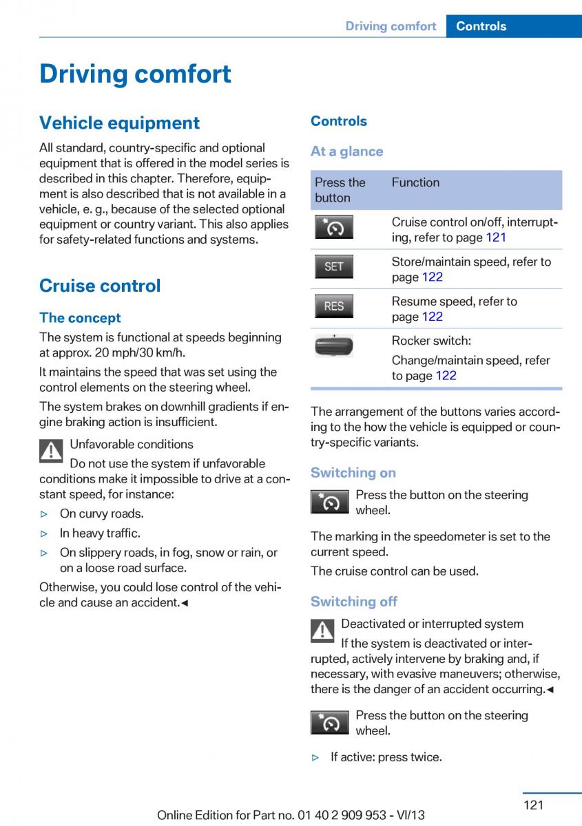 BMW M5 F10 M Power owners manual / page 121