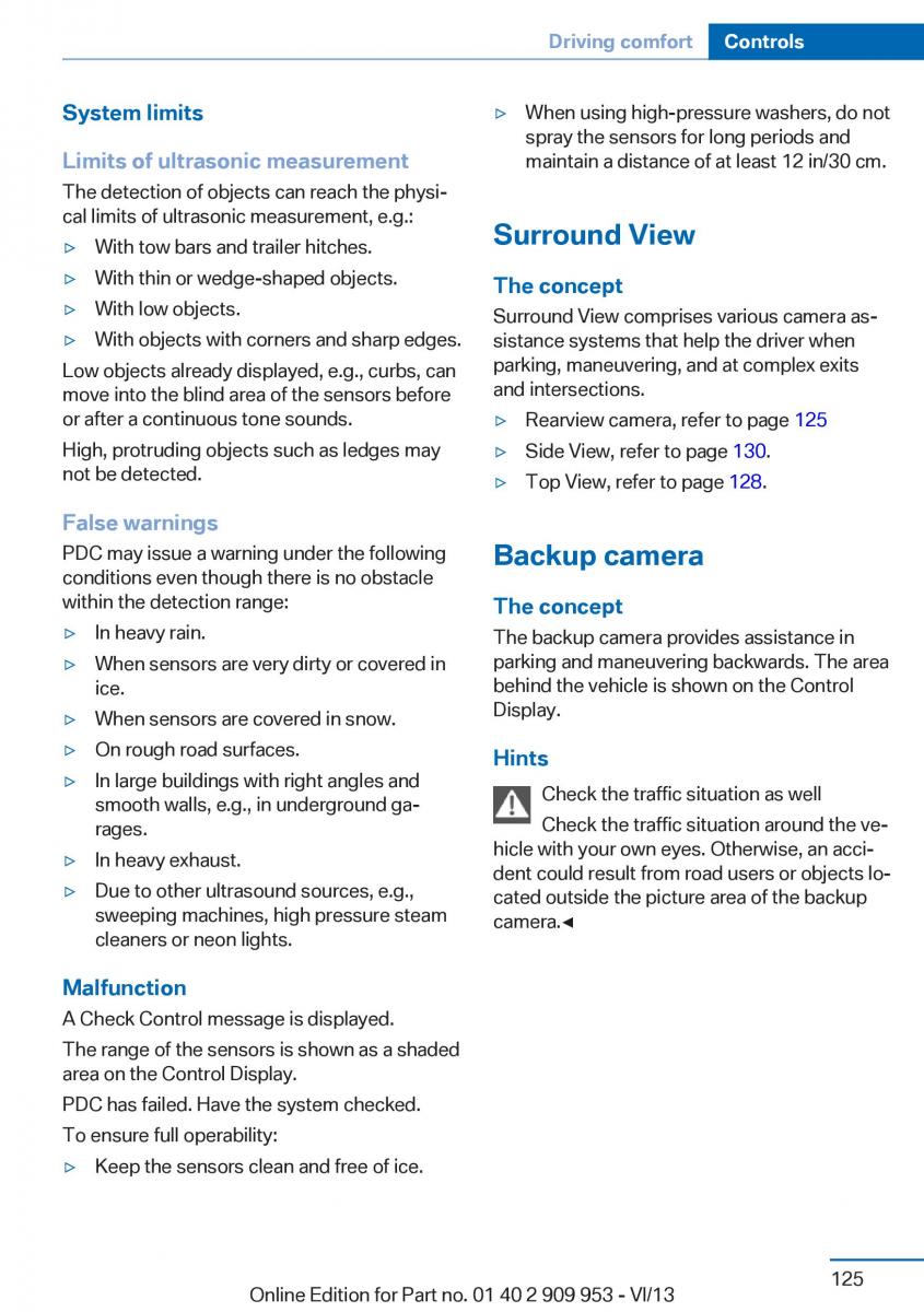 BMW M5 F10 M Power owners manual / page 125