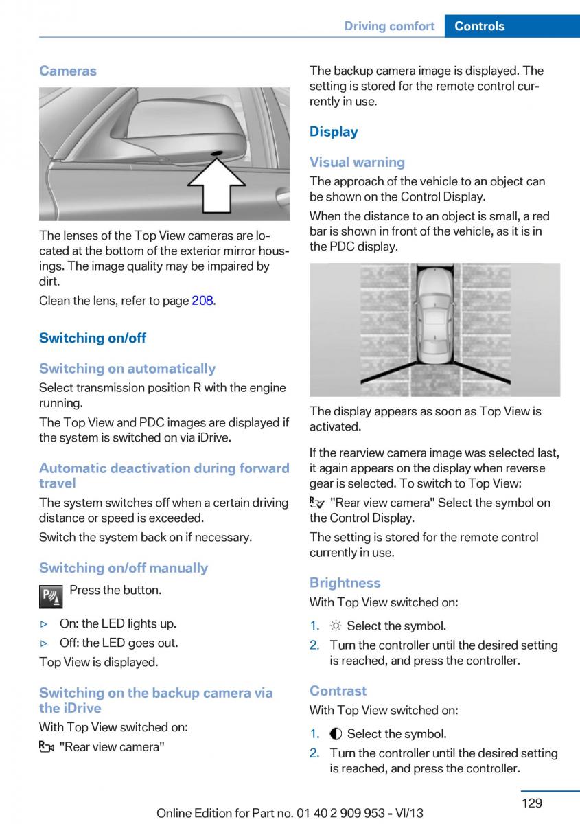 BMW M5 F10 M Power owners manual / page 129