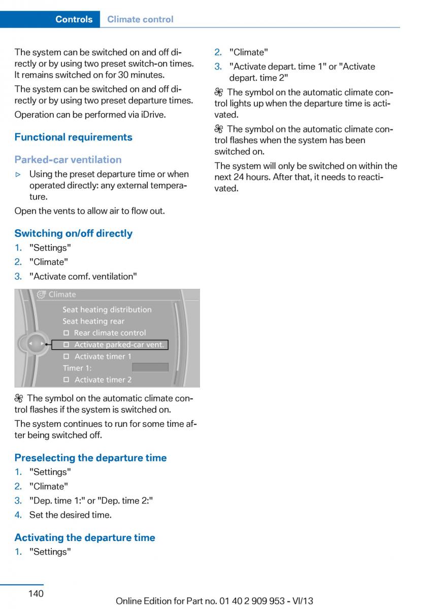 BMW M5 F10 M Power owners manual / page 140