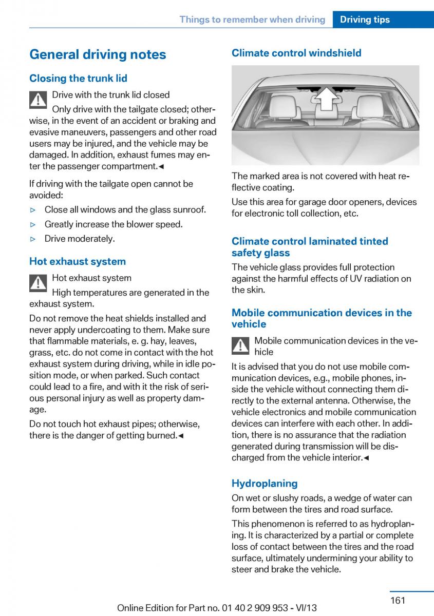 BMW M5 F10 M Power owners manual / page 161