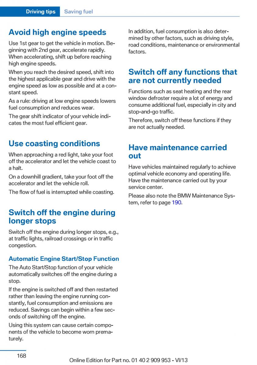 BMW M5 F10 M Power owners manual / page 168