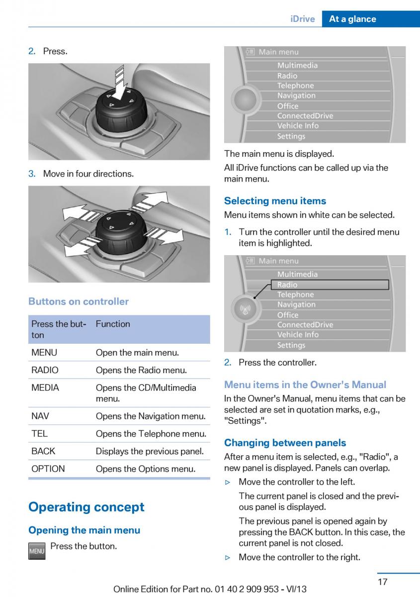 BMW M5 F10 M Power owners manual / page 17