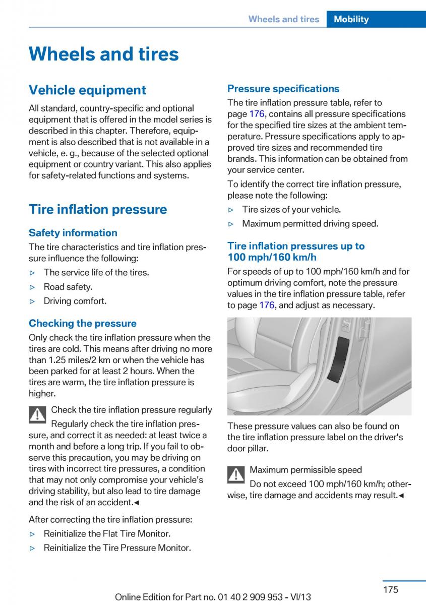 BMW M5 F10 M Power owners manual / page 175