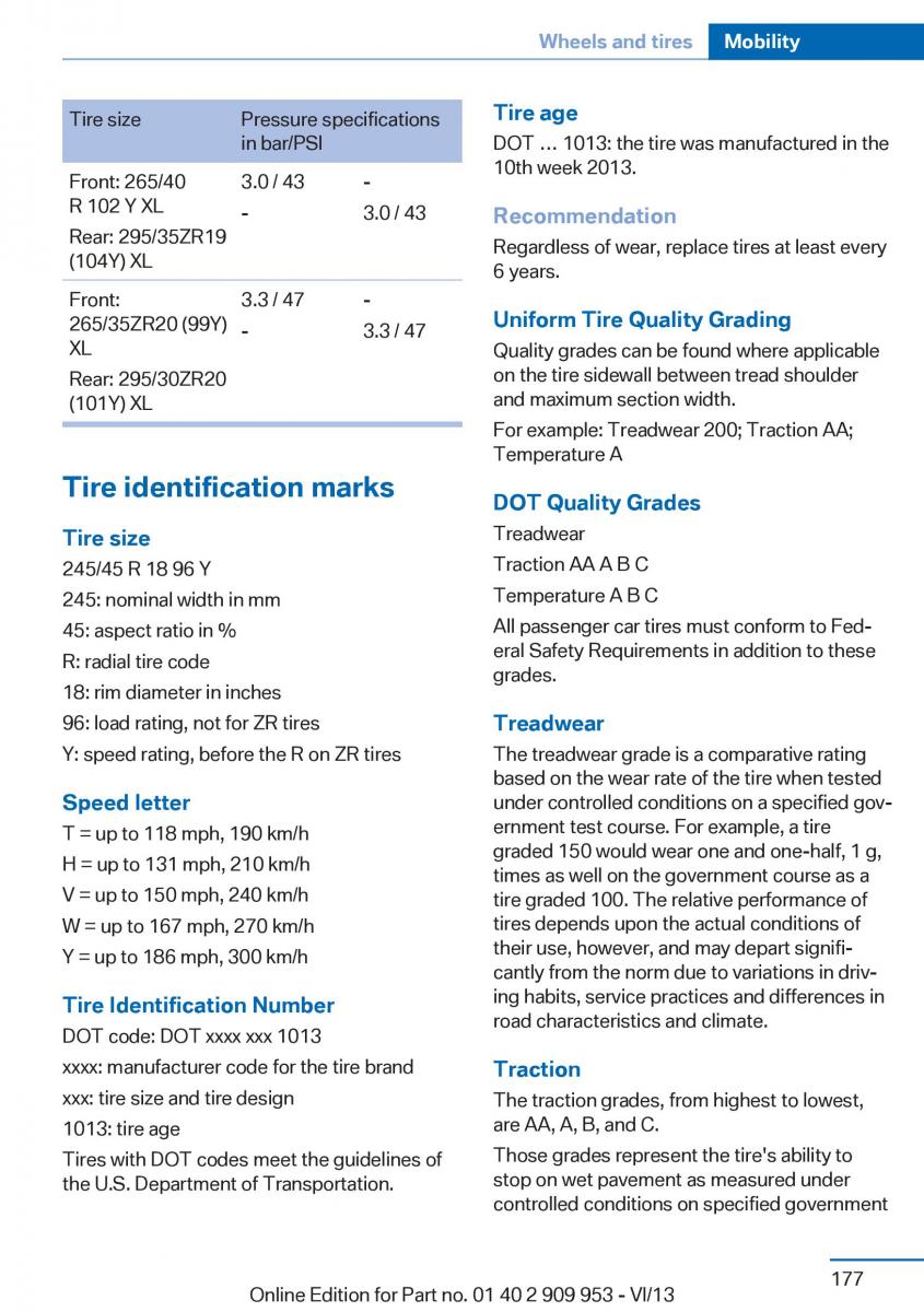 BMW M5 F10 M Power owners manual / page 177