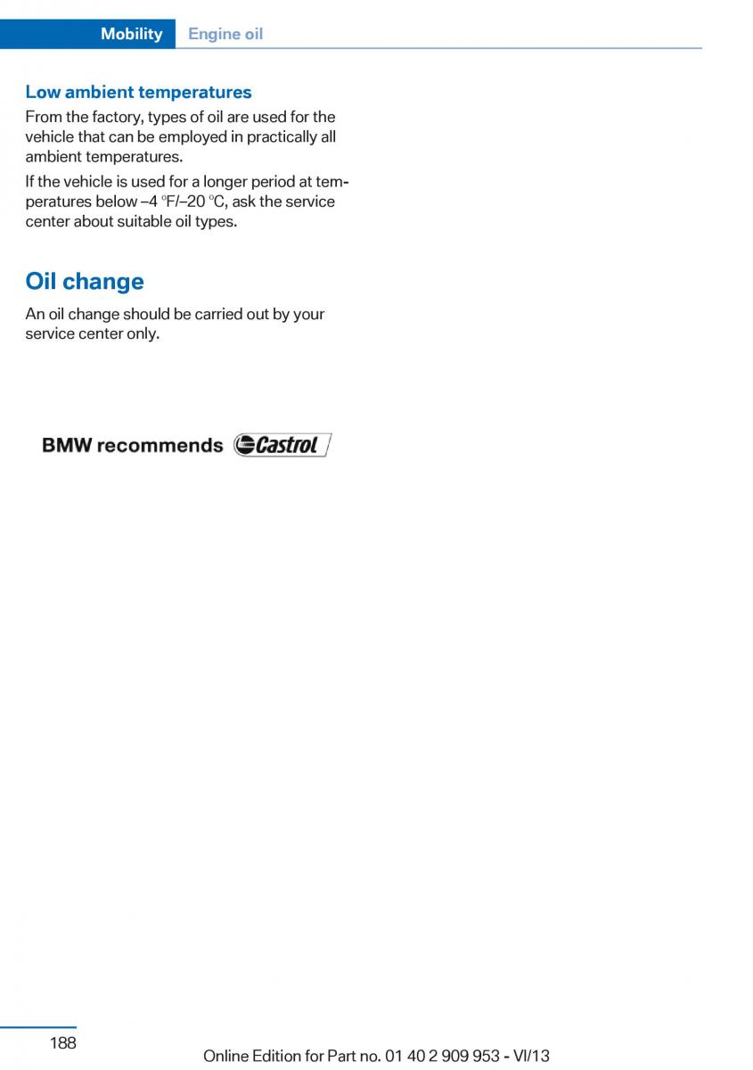 BMW M5 F10 M Power owners manual / page 188