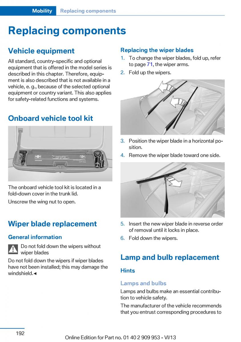 BMW M5 F10 M Power owners manual / page 192