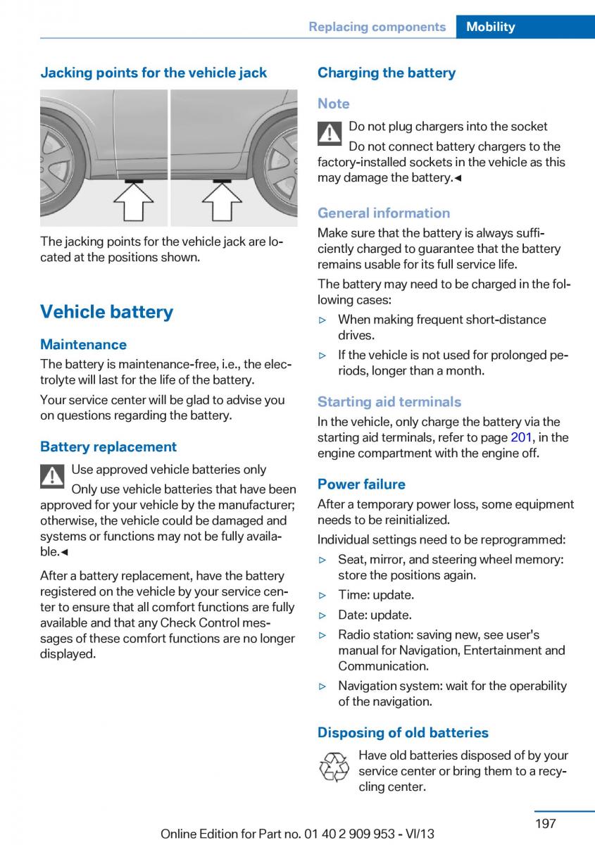 BMW M5 F10 M Power owners manual / page 197