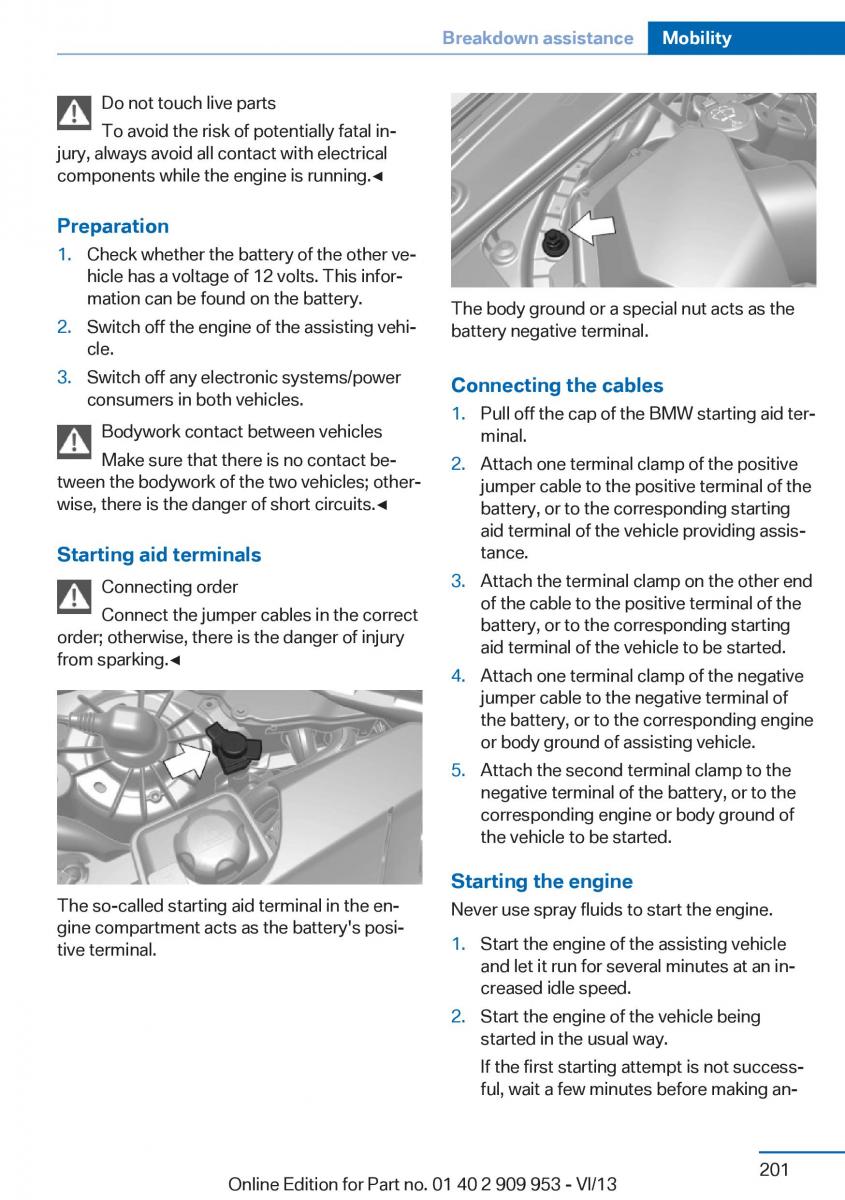 BMW M5 F10 M Power owners manual / page 201