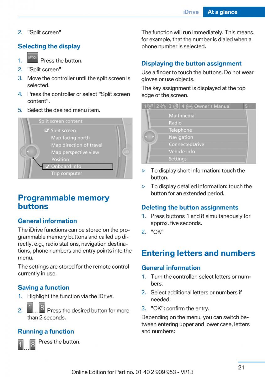 BMW M5 F10 M Power owners manual / page 21