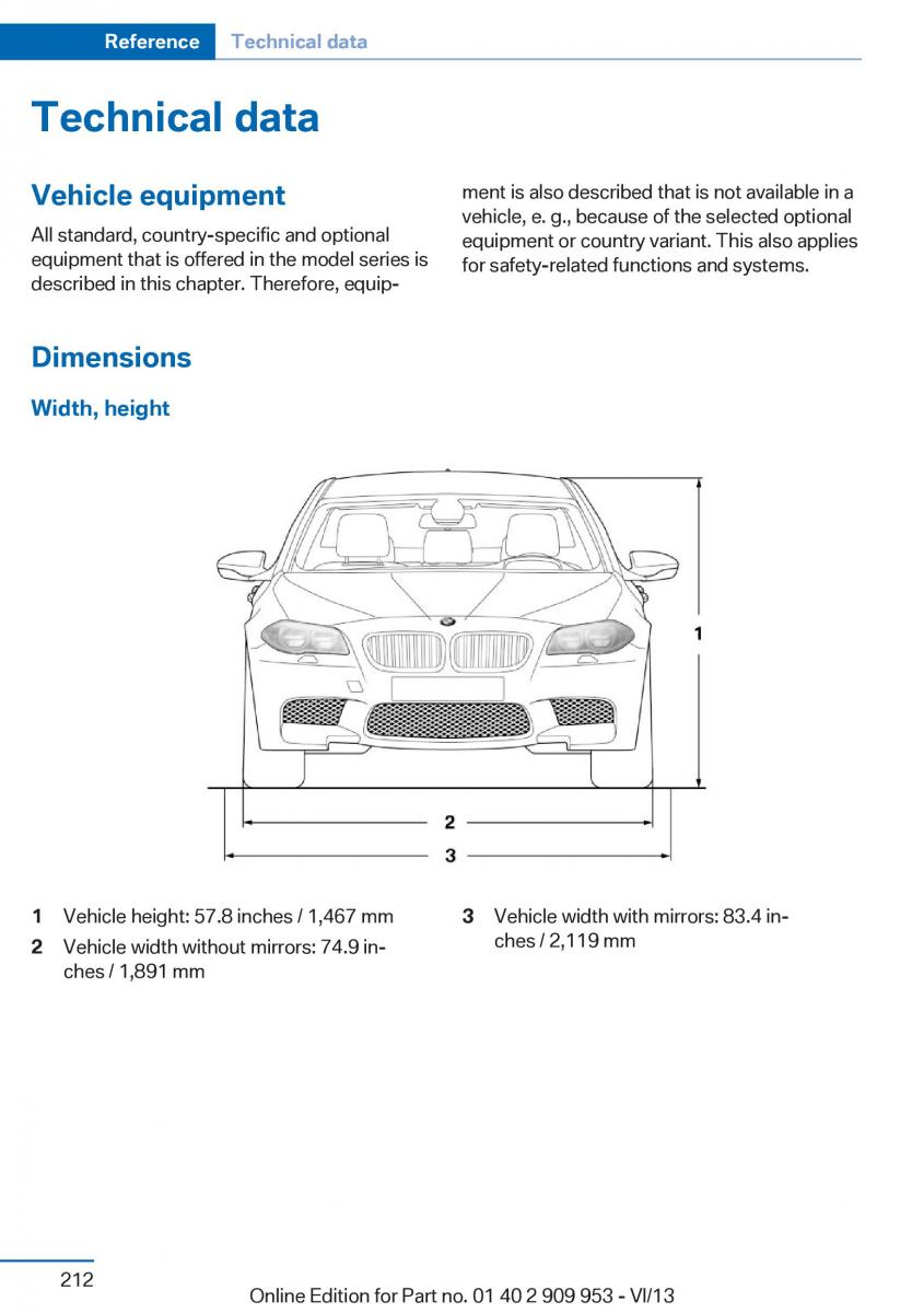 BMW M5 F10 M Power owners manual / page 212