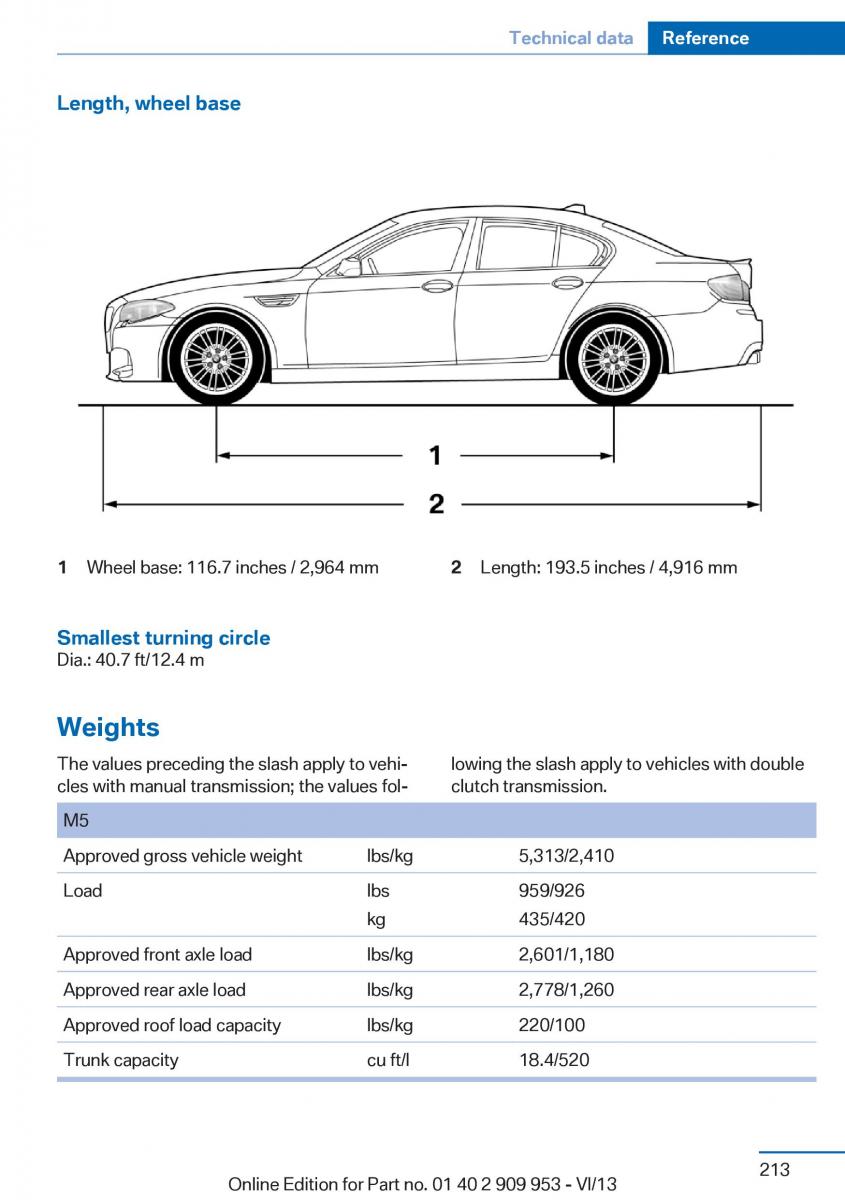 BMW M5 F10 M Power owners manual / page 213