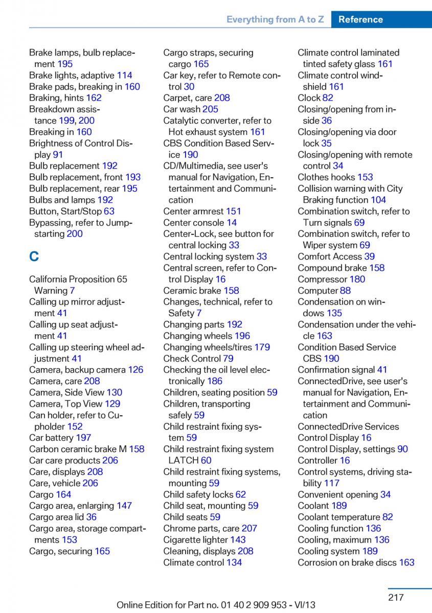 BMW M5 F10 M Power owners manual / page 217