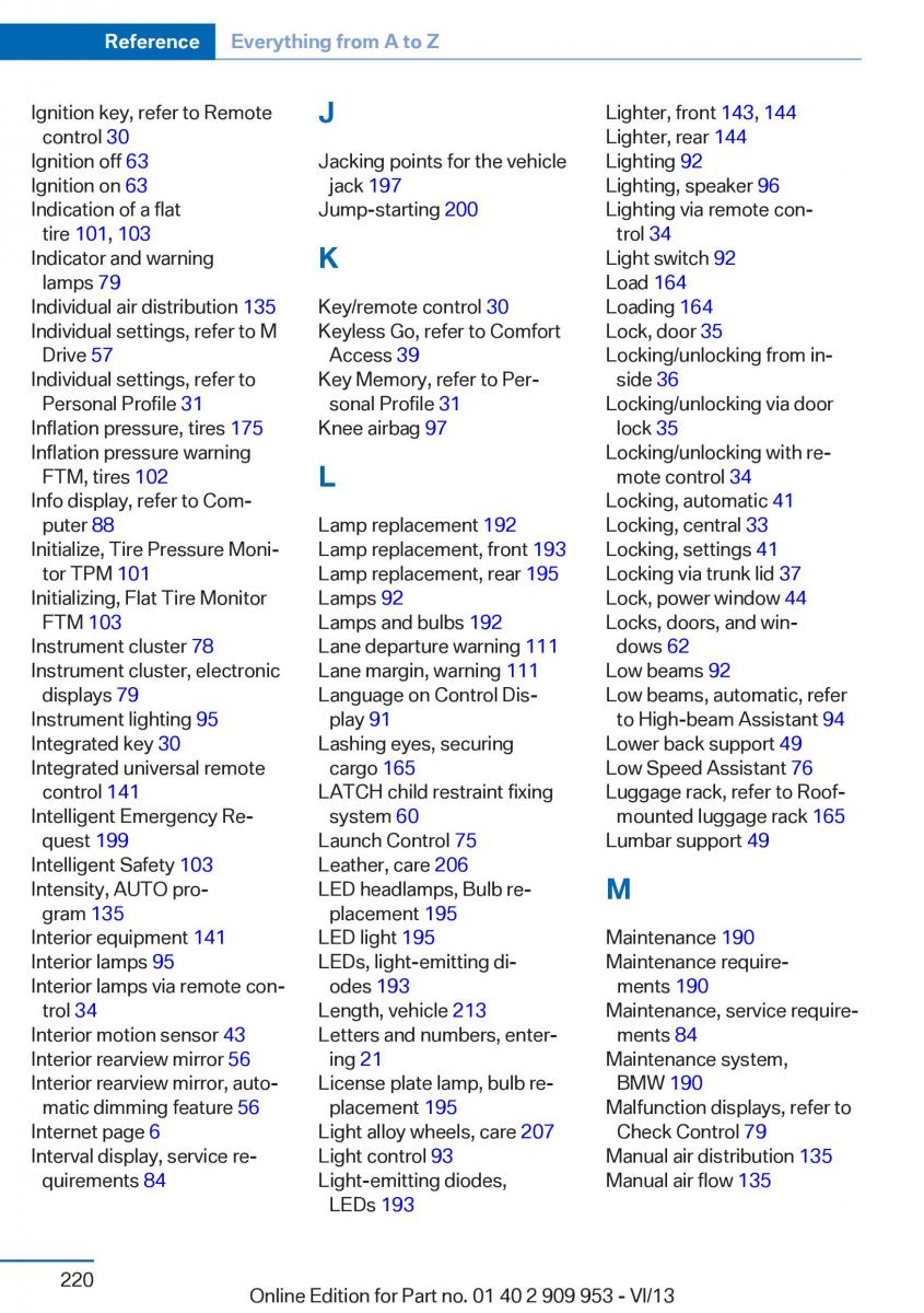 BMW M5 F10 M Power owners manual / page 220