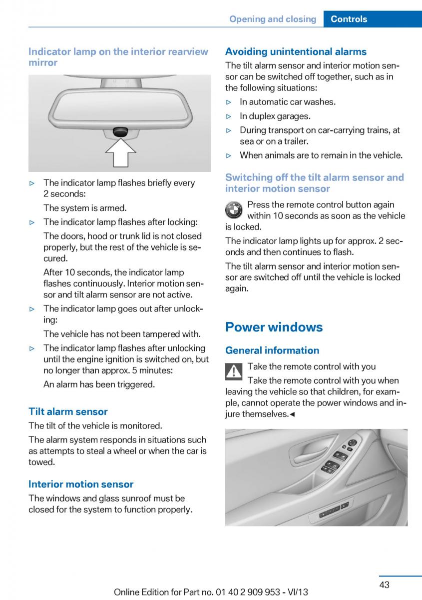 BMW M5 F10 M Power owners manual / page 43