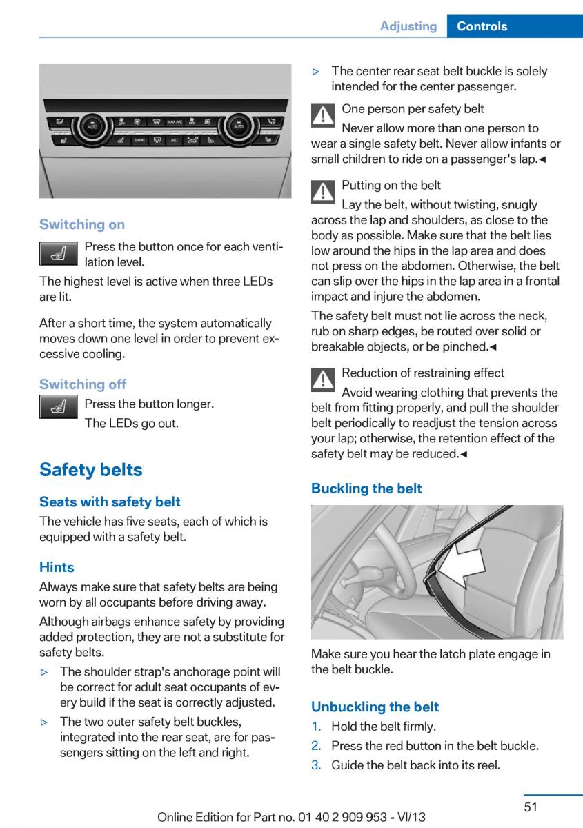 BMW M5 F10 M Power owners manual / page 51