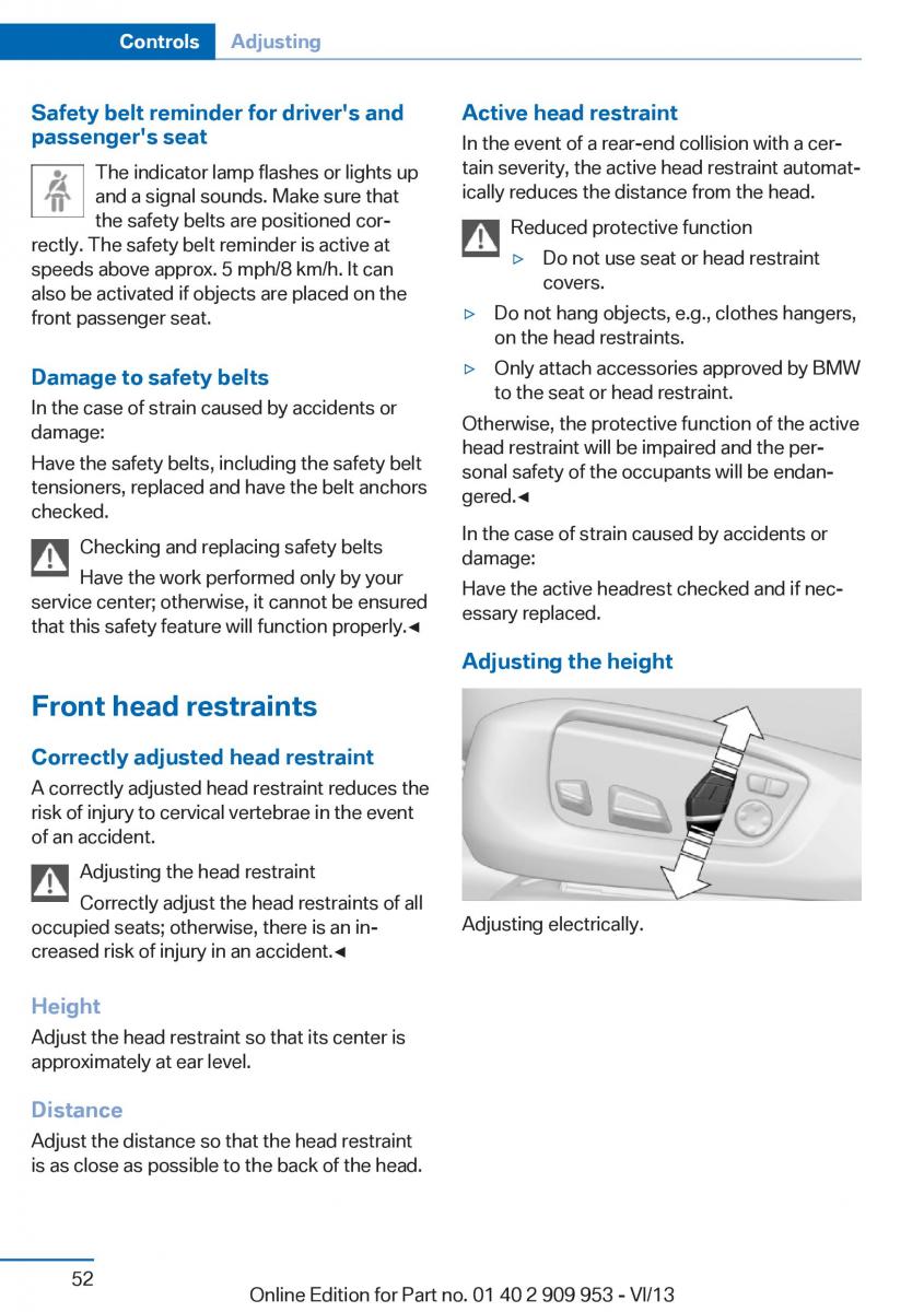 BMW M5 F10 M Power owners manual / page 52