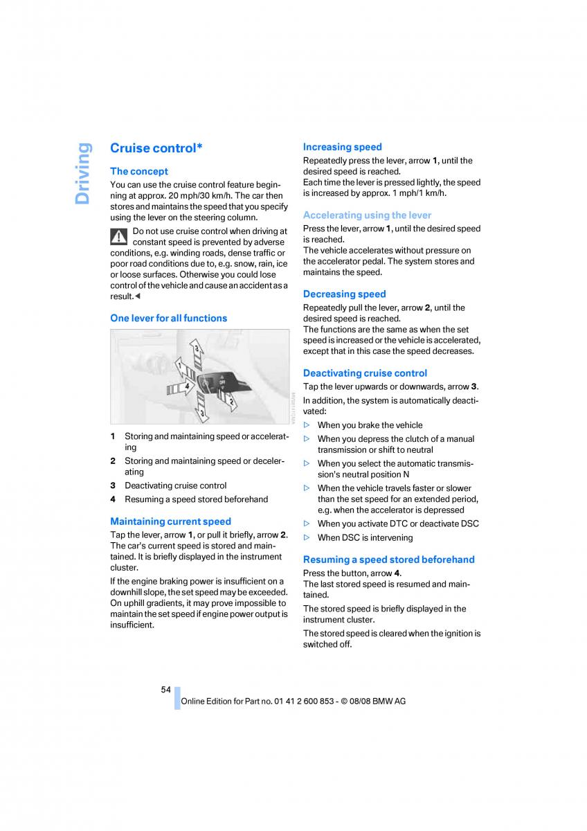 BMW 1 E87 convertible owners manual / page 56